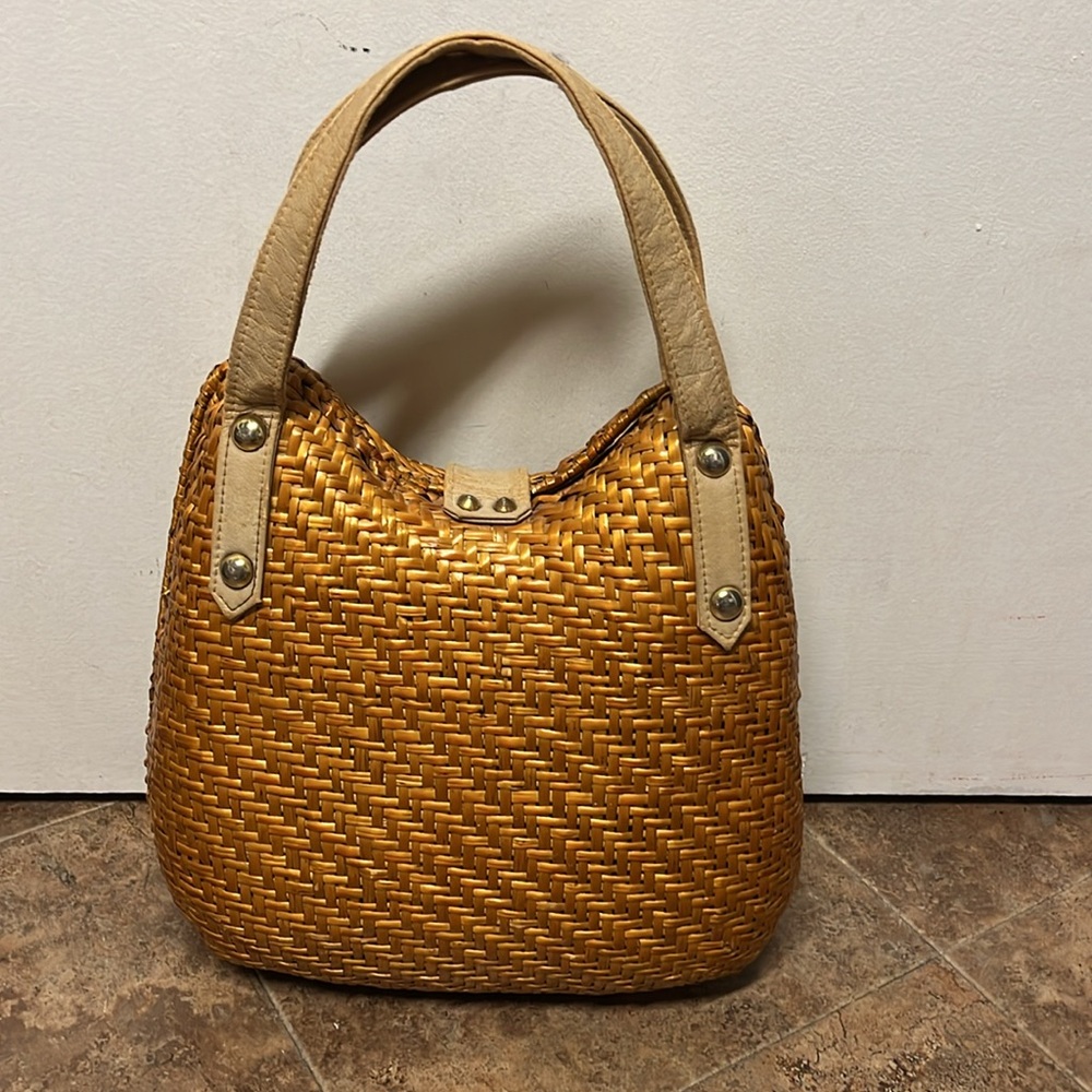 Vintage Tan Woven Women's Bag - Picture 2 of 6